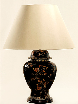 ALEXANDERS  35 CM  BIRD/BLACK TEMPLE JAR LAMP